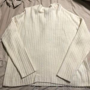 White mock neck sweater